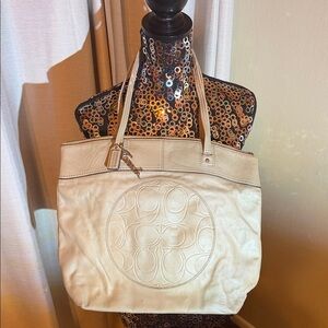 Coach  Cream Tote Bag
